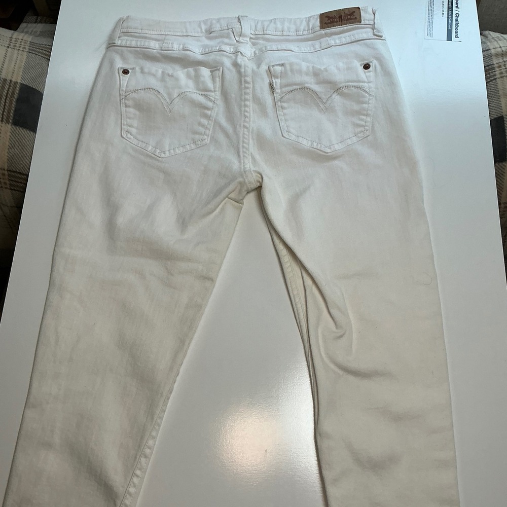 Levis Womens White Denim Leggings Skinny Jeans Stretch 30x30 Cotton Blend - Picture 3 of 12